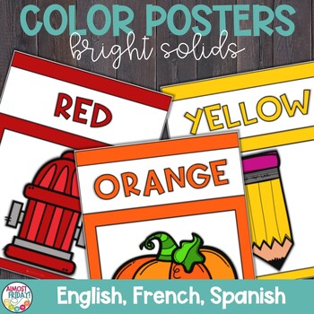 Preview of Color Posters | English | Spanish | French | Bright Solids