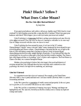 Preview of Color Psychology article and extension products