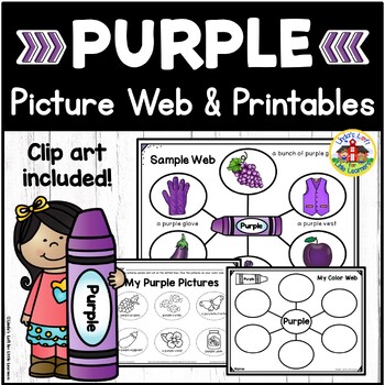 Preview of Purple Color Recognition Picture Web Activity and Printables