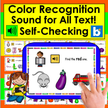 Preview of Boom Cards™ Color Recognition Deck 1 - 22 Interactive Self-Checking With Sound