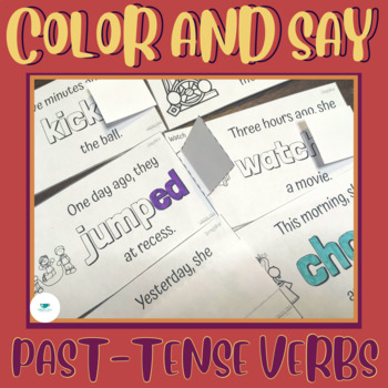 Preview of Color & Say Verbs Coloring Speech Therapy Activity for Regular & Irregular Verbs