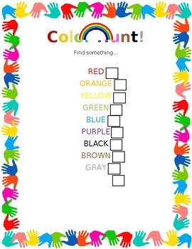 Preview of Color Scavenger Hunt (Indoor or Outdoor)