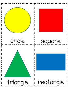 colors and shapes flash cards