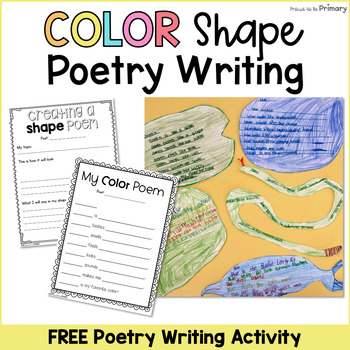 Preview of Color Shape Poetry Writing Activity Templates - Poetry Month
