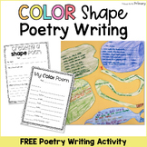Color Shape Poetry Writing Activity Templates - Poetry Month
