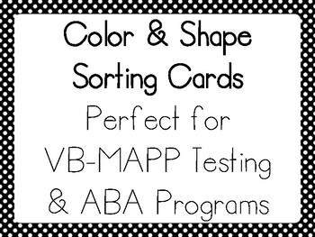 Preview of Color & Shape Sorting Cards VB-MAPP