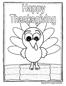 Color Sheet - Happy Thanksgiving by Making The Basics Fun | TpT