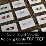 Color Sight Words Matching Flash Cards FREEBIE