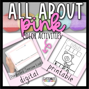 Preview of Color Song Pink Printable and Digital Activities