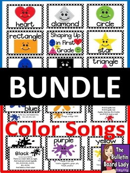 Preview of Color Songs and Shapes Bulletin Board Kits BUNDLE
