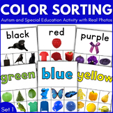 Color Sorting Activity Real Pictures Learning Colors Autis
