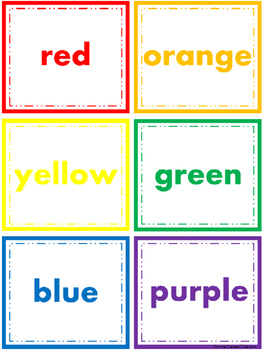Color Sorting Cards: Headers by Kristine Weiner | TPT