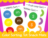 Color Sorting Snack Mats Tot Preschool Toddler Games