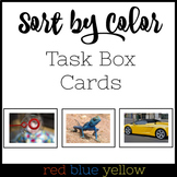 Color Sorting Task Box Cards Blue Red & Yellow