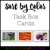 Color Sorting  Task Box Cards -Purple Green Orange