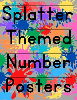 Preview of Color Splat Number Posters Back to School Decor