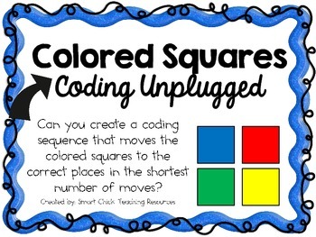 Preview of Color Squares ~ Coding Unplugged Challenge ~ STEM