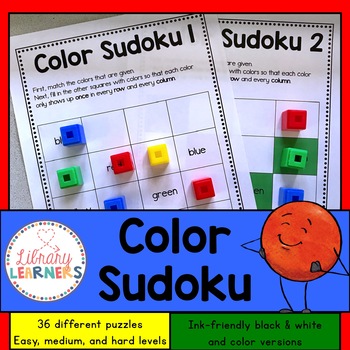 Preview of Color Sudoku Math Center Station Strategy Critical Thinking Fast Finisher