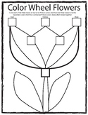 Color Wheel Swatch Flower Coloring Sheet