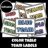Color Table Team Labels