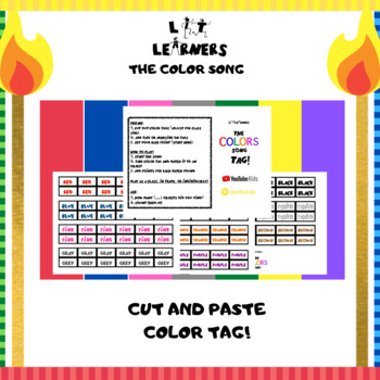 Preview of Color Tag (For The Color Song by Lit Learners)