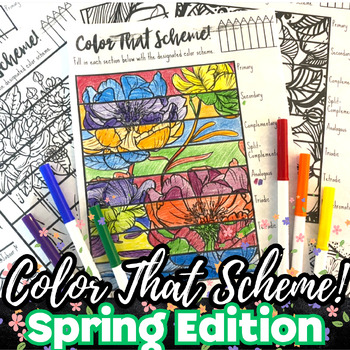 Preview of Color That Scheme SPRING Art Activity, Emergency Sub Lesson, Middle/High School