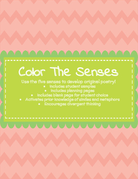 Preview of Color The Senses: Using Sensory Details, Metaphors, & Similes in Poetry