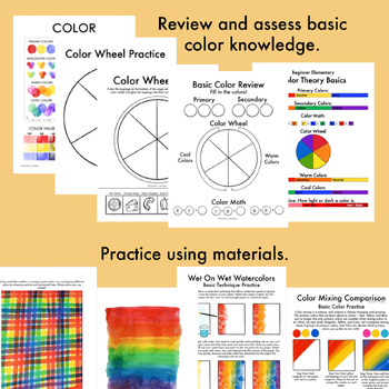 Color Theory Basics for Beginner Lower Elementary Color Handouts and Art  Lessons