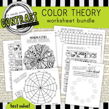 color theory bundle cover image from Teachers Pay Teachers. 