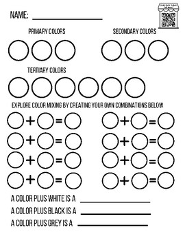 Preview of Color Theory Exercise Worksheet