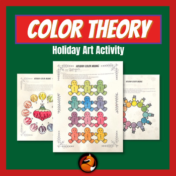 Preview of Color Theory Holiday Art Watercolor or Colored Pencil FUN Friday Art Activity