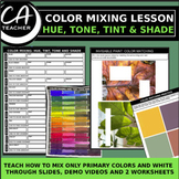 Color Theory Lesson: Hue, tone, tint, shade mixing-acrylic