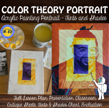 Preview of Color Theory Portrait: Acrylic Painting Lesson - High School Visual Art