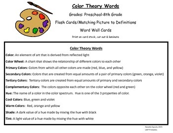 Preview of Color Theory Words