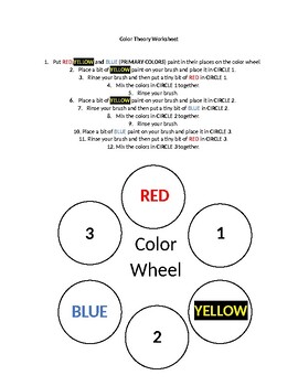 Preview of Color Theory Worksheet