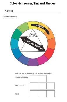 color theory worksheets by katherine yamashita tpt