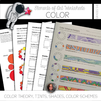 Preview of Element of Color & Art Mini Lessons - Color Scheme Worksheets
