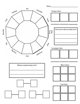 color wheel worksheet 3 primary color