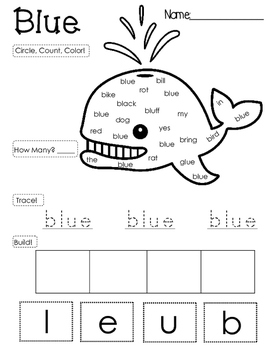 Color, Trace, Glue: Color Word Practice by A Loves K | TPT