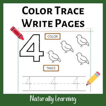 Preview of Color Trace Write - Nature Letters and Numbers