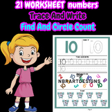 Color, Trace and Write, Find and Circle, count Number from