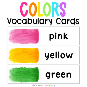 Preview of Learning Colors Word Wall, Color Unit Flash Cards, Color Word Posters Flashcards