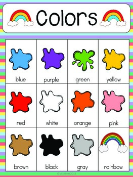 Color Vocabulary Cards by The Tutu Teacher | Teachers Pay Teachers