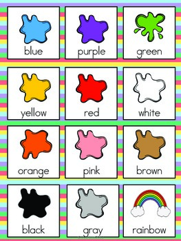 Color Vocabulary Cards by The Tutu Teacher | Teachers Pay Teachers