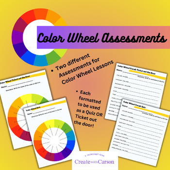 Preview of Color Wheel Art Assessments: Color Theory Middle and High School