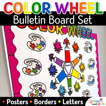 Preview of Color Wheel Bulletin Board: Color Family Posters For Elementary Art Rooms