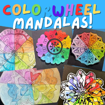 Preview of Color Wheel Mandalas - Watercolor Paint Project (8 & 12 Color Options)
