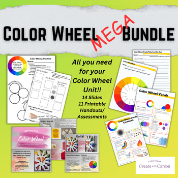 Preview of Color Wheel Mega Art Bundle: Color Theory Middle and High School Art Project