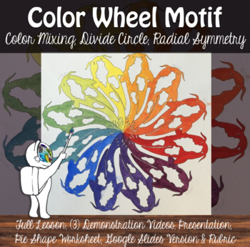 Preview of Motif/Mandala Color Wheel with 3 Demonstration Videos for Art Distance Learning