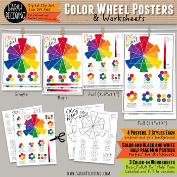 Preview of Color Wheel Posters and Worksheets